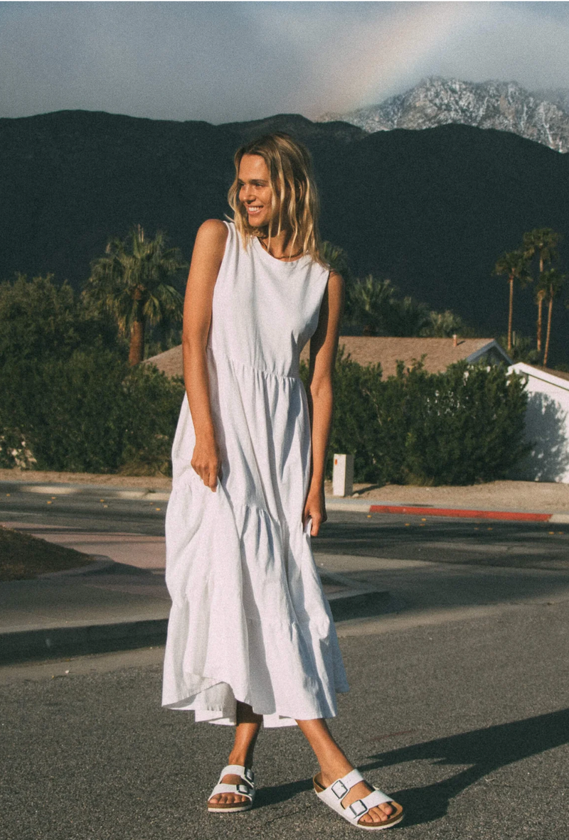 maxi dress with white sneakers What Sneakers to Wear with Dresses