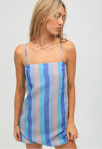 Electric & Rose Amber Dress Kinney Stripe Sky Blue Multi