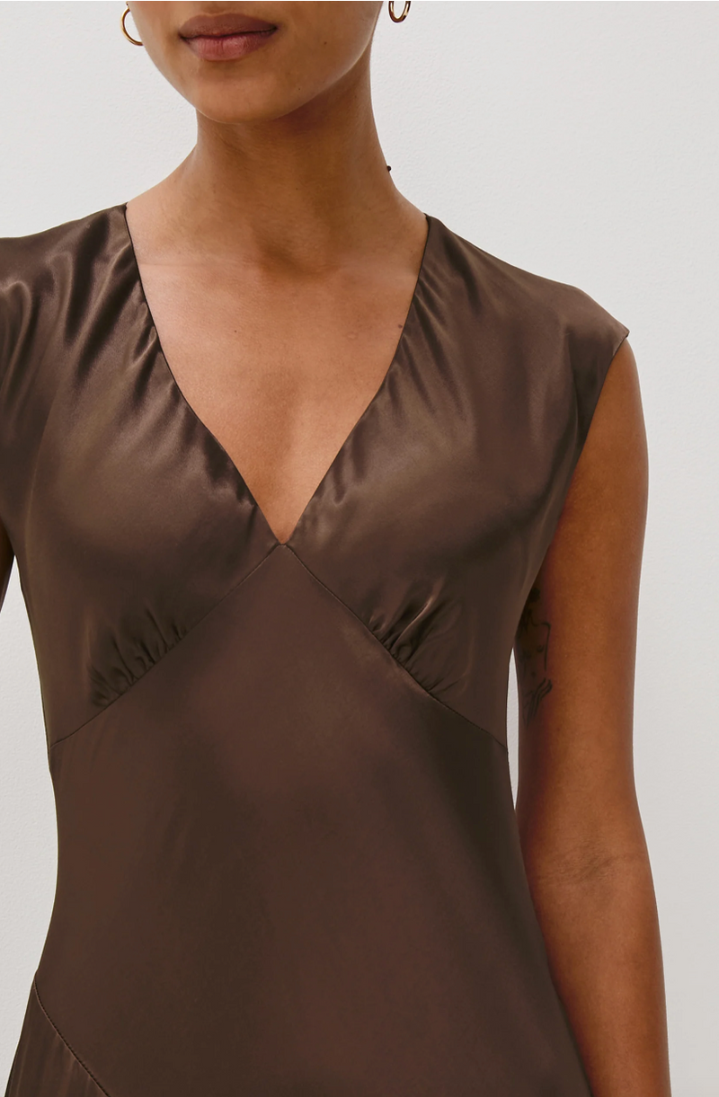 rails brown silk dress Rails | Dresses | Rails Gabrielle Slip Midi Dress Brown Rust Satin Size S