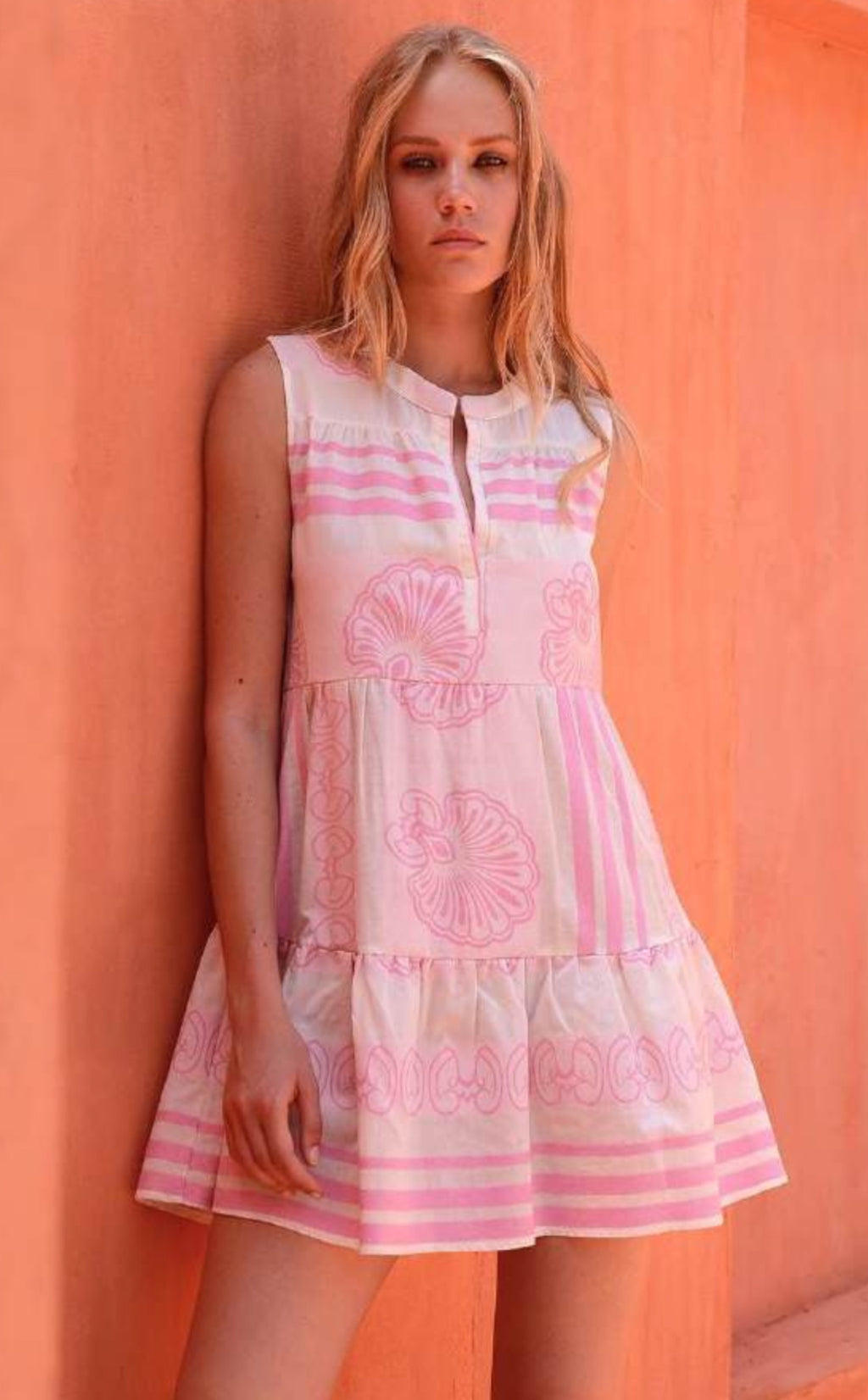 Kasia Amorgos Dress in Flamingo | 4sisters1closet