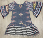 Erika Peña Margarita Denim Ikat Dress