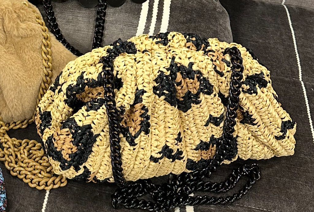 MARIA LA ROSA Game Crochet  Animalia Clutch Leopard | 4sisters1closet