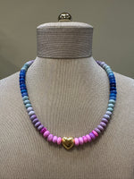 La Blonde Aux Bijoux Rainbow Love Necklace with Heart