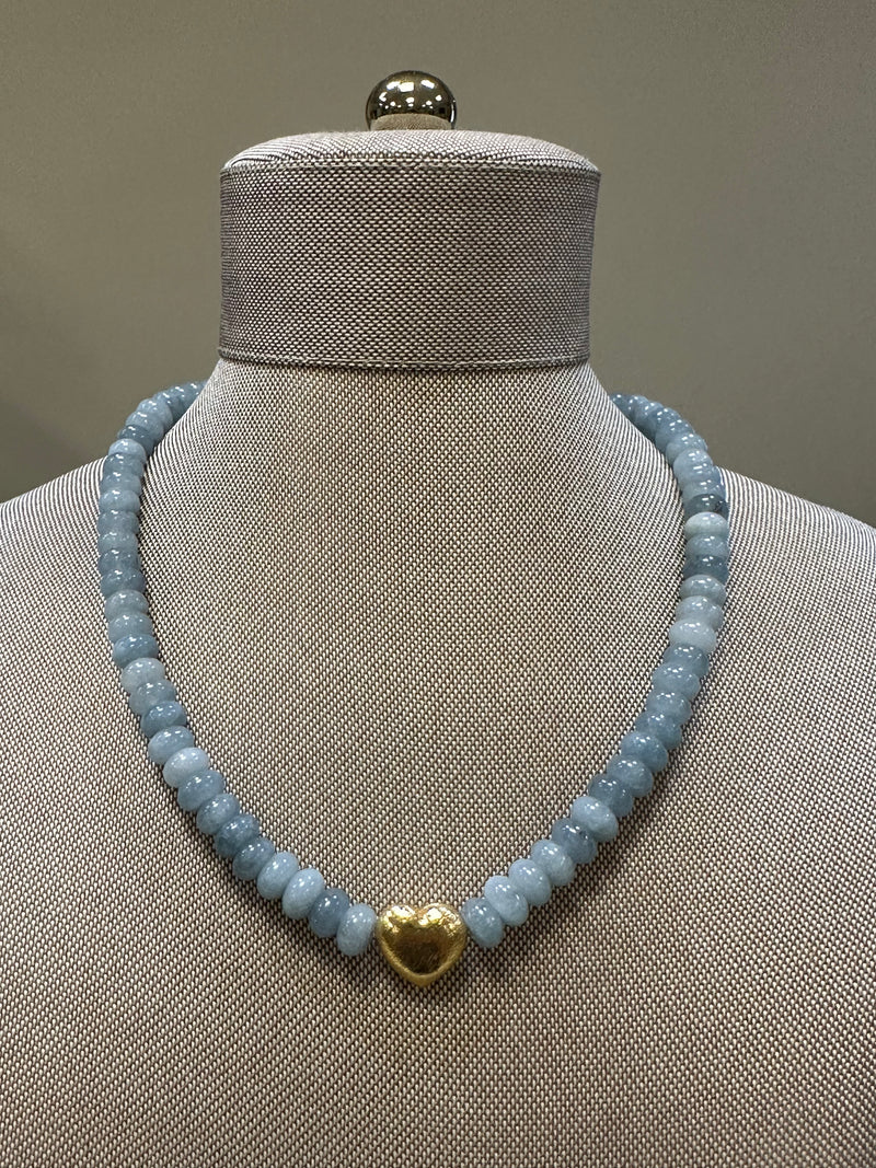 La Blonde Aux Bijoux Rainbow Love Necklace with Heart