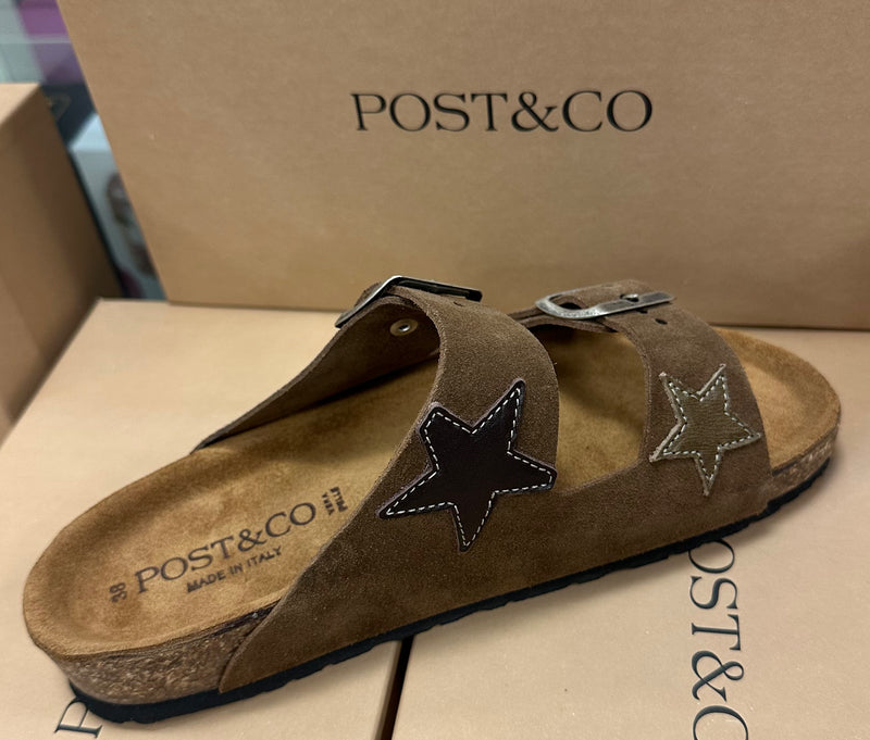 Post & Co Alaska Brown Slide with Stars | 4sisters1closet 