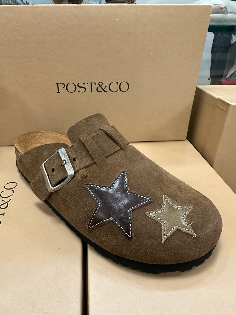 Post & Co Alaska Brown Clog with Stars