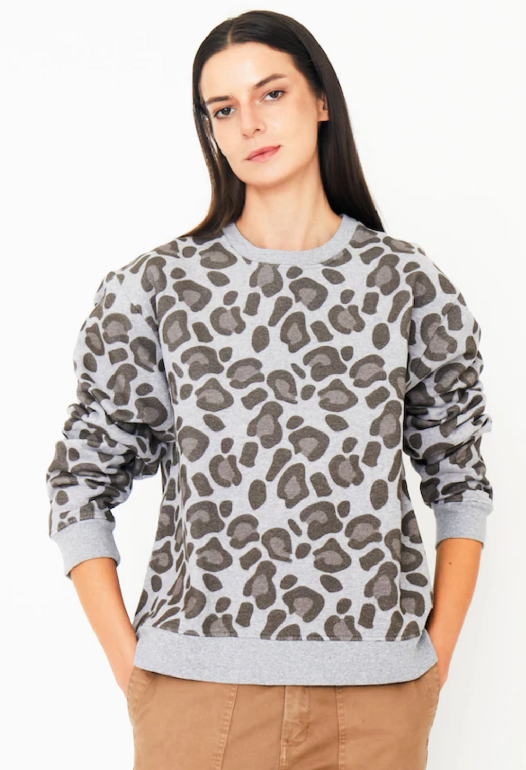 SAPEur RED LEOPARD HEAD CREWNECK グレー KULE The Raleigh Leopard Heather Grey | 4sisters1closet