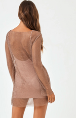 L*SPACE Dancing Queen Dress in Taupe