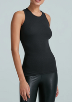 Commando Butter Luxury Ribbed Tank in Black