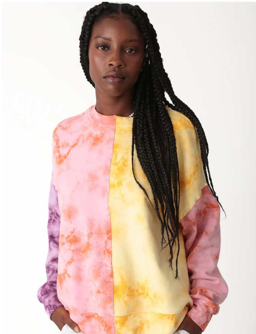 Electric & Rose Bhodi Patchwork Sweatshirt Pink/Citrus | 4sisters1closet