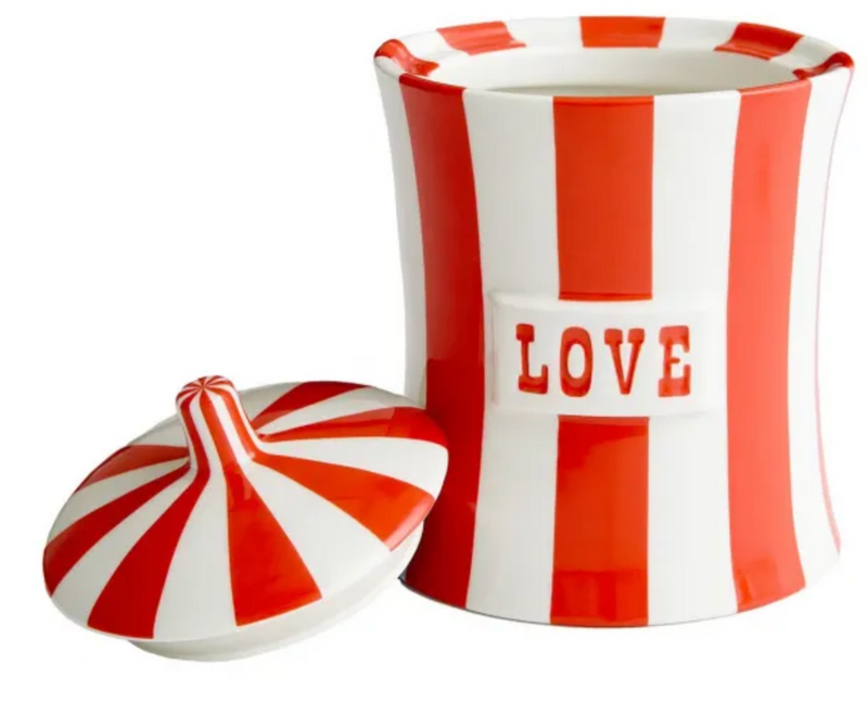 Jonathan Adler Love Canister in Red & White