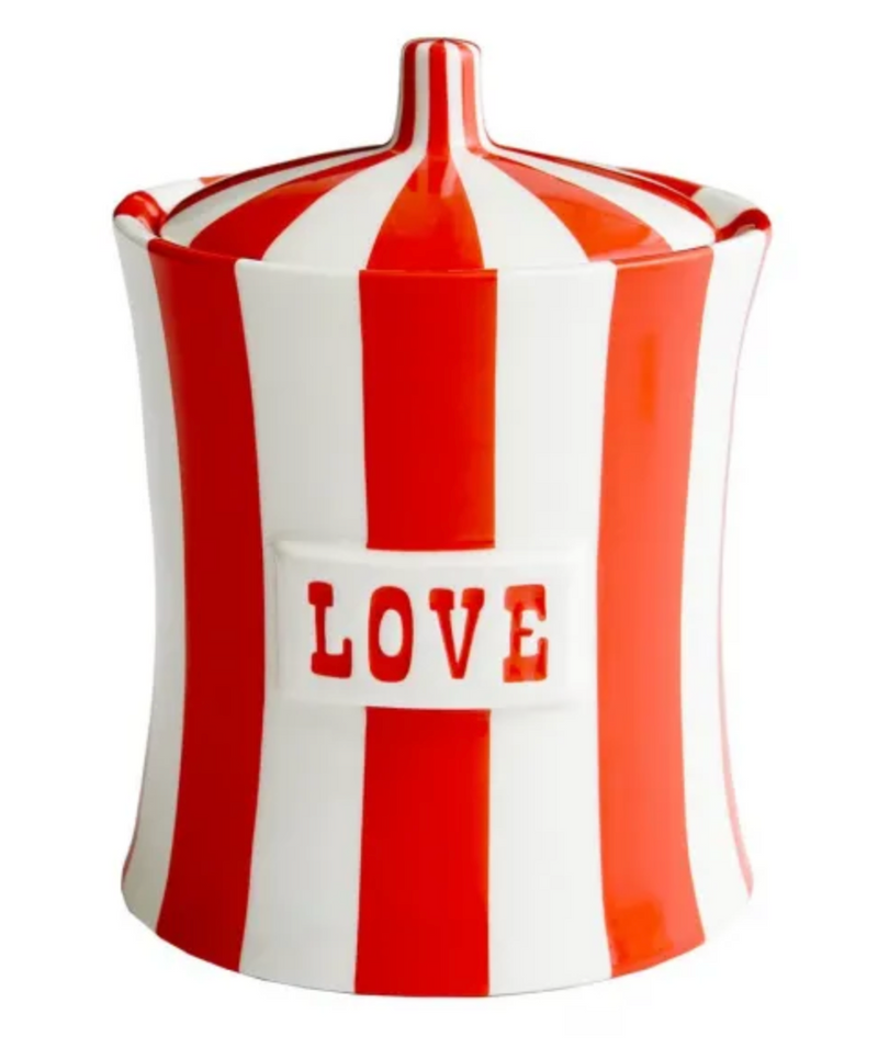 Jonathan Adler Love Canister in Red & White