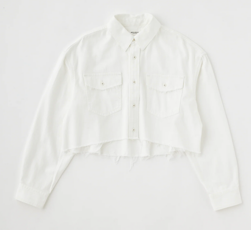 MOUSSY MV Southfolk Cropped Shirt in White