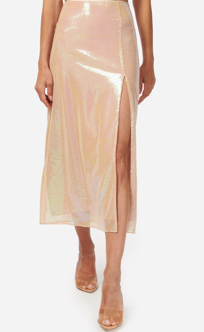 CAMI NYC Artemis Skirt Opal Sequin | 4sisters1closet