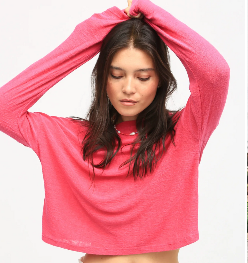 Electric & Rose Lane Long Sleeve Crop Magenta | 4sisters1closet