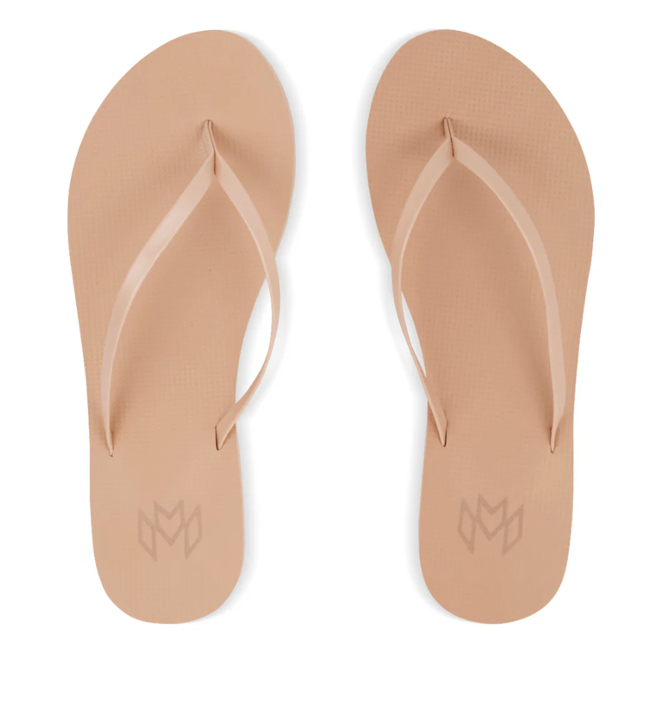 Malvados Lux Minimalist Flip Flop in Dune | 4sisters1closet