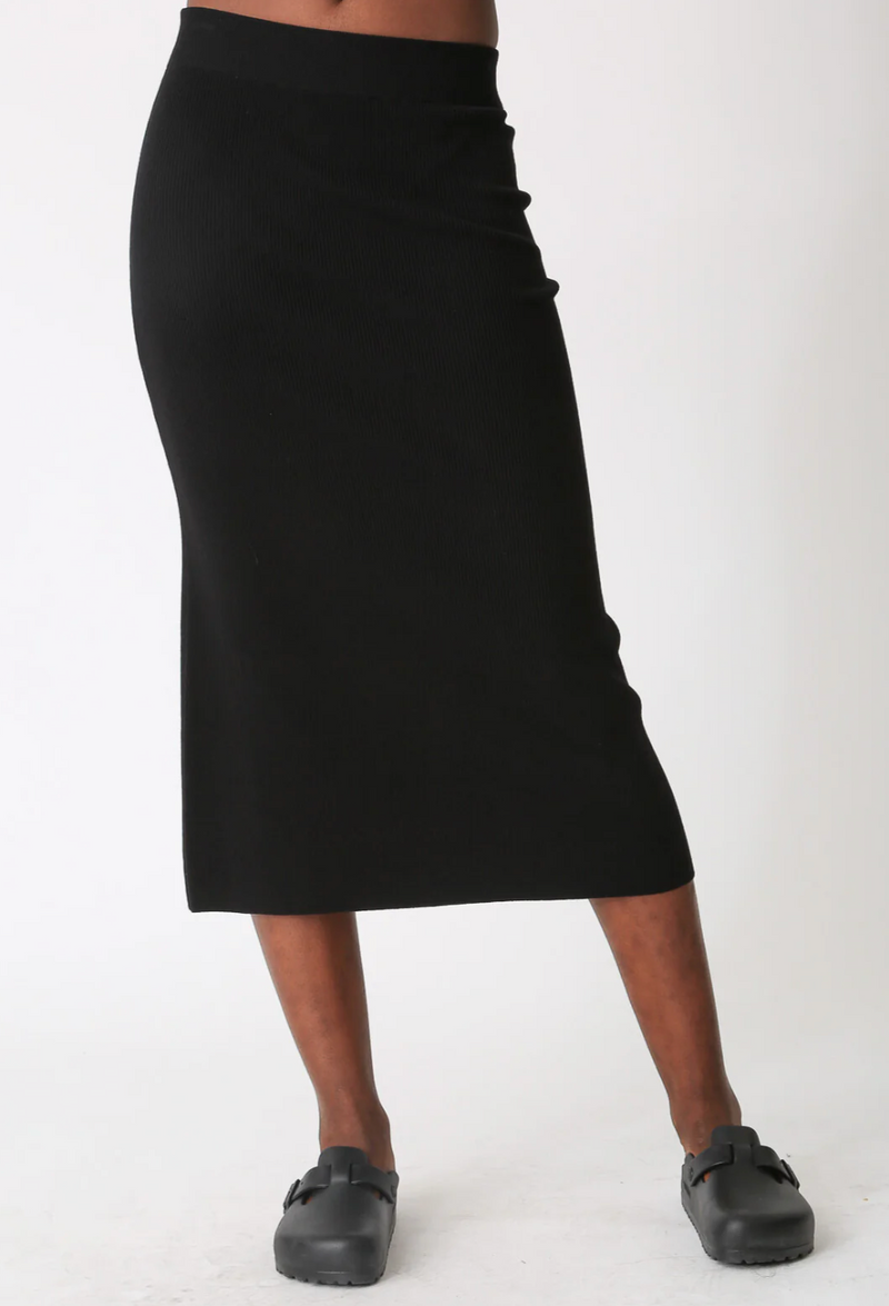 Electric & Rose Asher Ribbed Skirt in Onyx