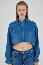 Moussy MV Nashboro Cropped Shirt Blue