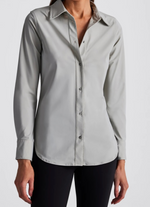 IN / ONE Winnie Button Front Shirt in Silver Birch | 4sisters1closet