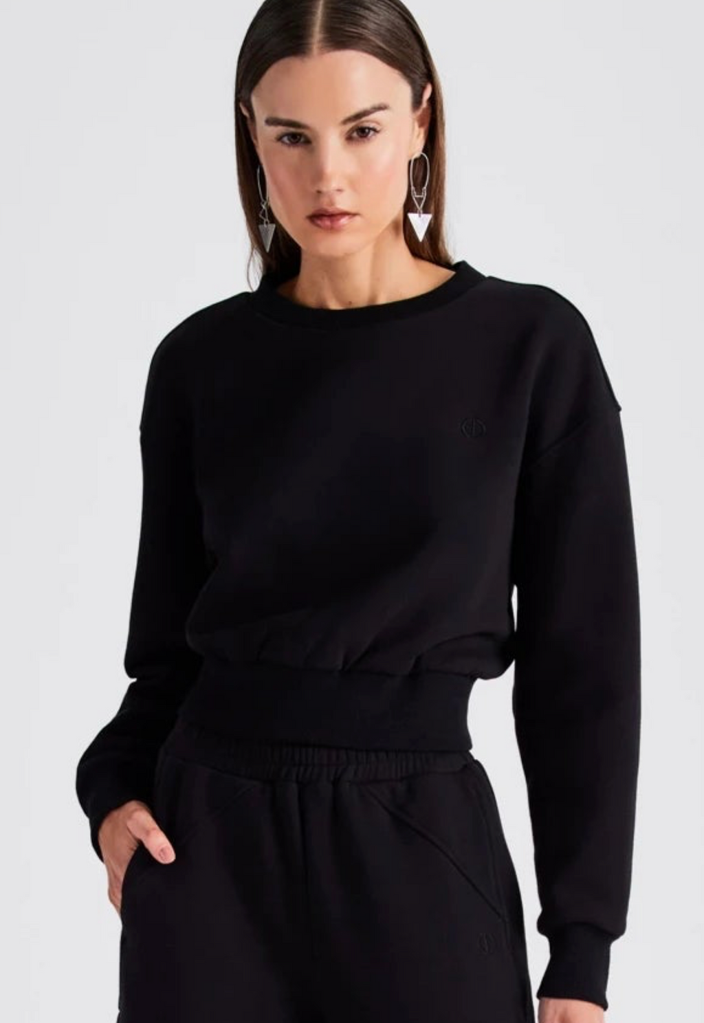 IN / ONE ISLA French Terry Pullover in Black | 4sisters1closet