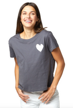 Kerri Rosenthal Suke Contrast Imperfect Heart Tee Carbon