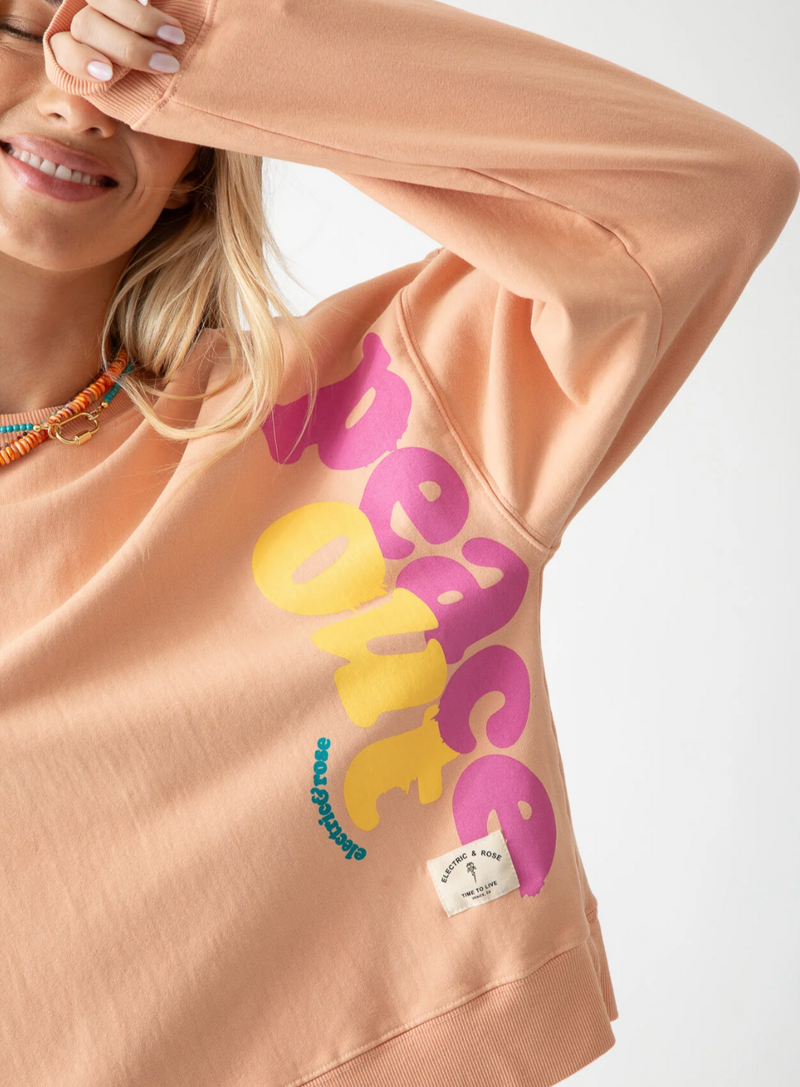 Electric & Rose Classic Sweatshirt Peace Out Graphic | 4sisters1closet