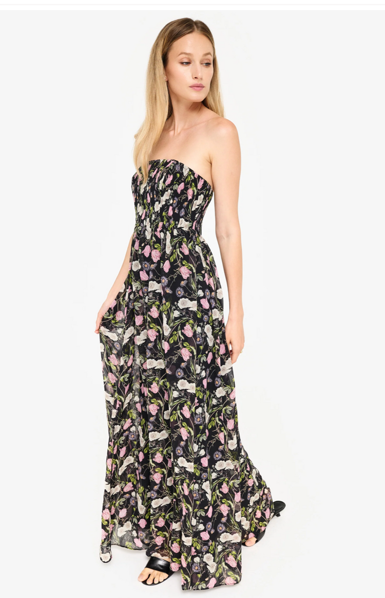 chinese dress ladies Jennelyn Pleated Gown Black