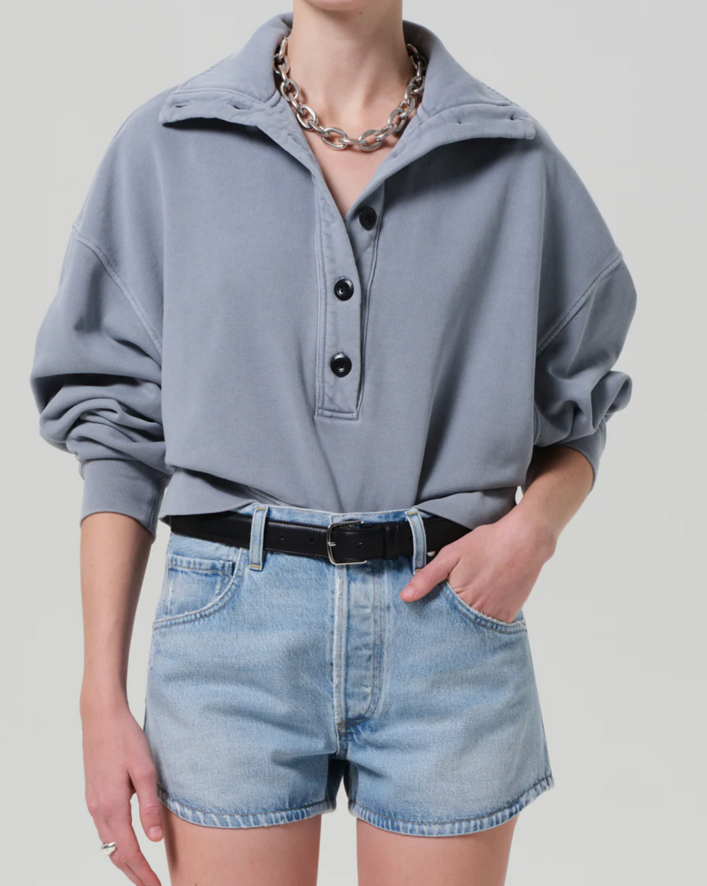 Citizens of Humanity Mirelle Funnel Neck in Hematite | 4sisters1closet
