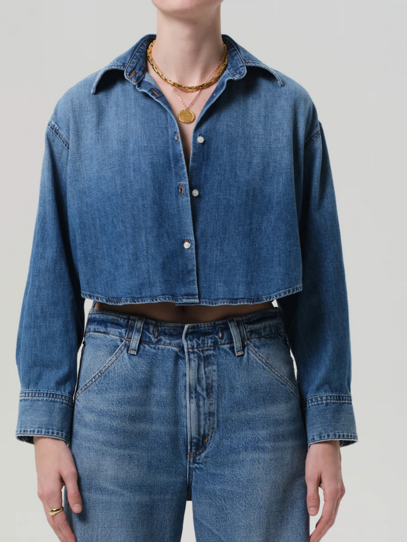 Citizens of Humanity Ana Cropped Shirt in Somerset
