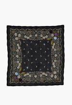 Chan Luu Embroidered Floral Bandana Jet Black | 4sisters1closet
