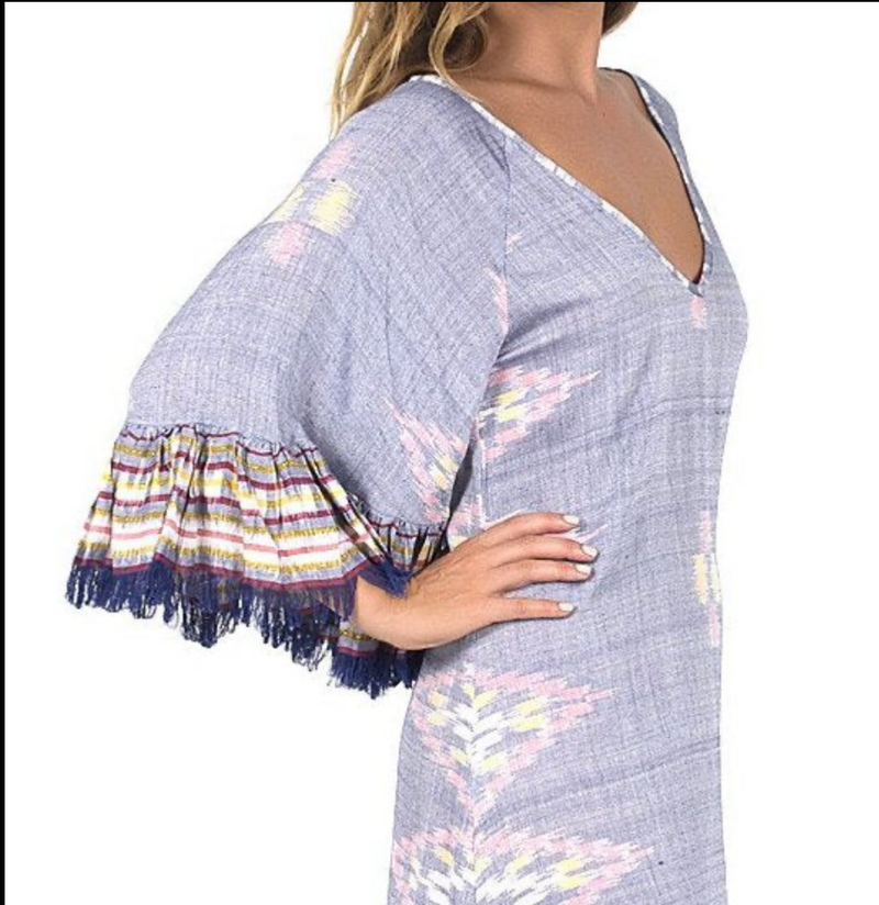 Erika Peña Margarita Denim Ikat Dress