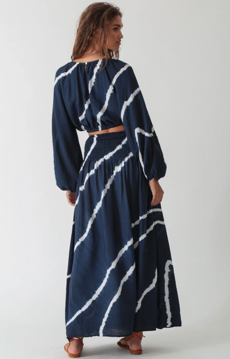 Electric & Rose Lily Skirt in Wavy Indigo | 4sisters1closet