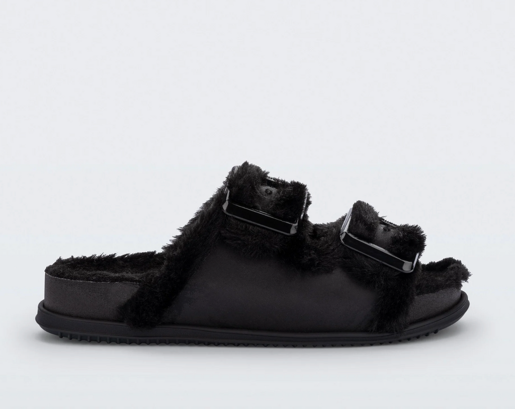Melissa Cozy Slide Warm in Black | 4sisters1closet