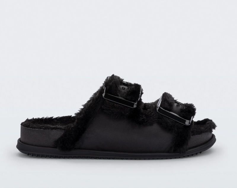 Melissa Cozy Slide Warm in Black | 4sisters1closet