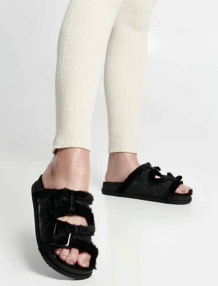 Melissa Cozy Slide Warm in Black | 4sisters1closet