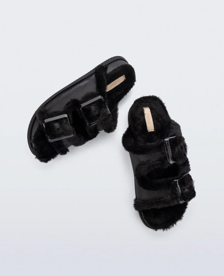 Melissa Cozy Slide Warm in Black | 4sisters1closet