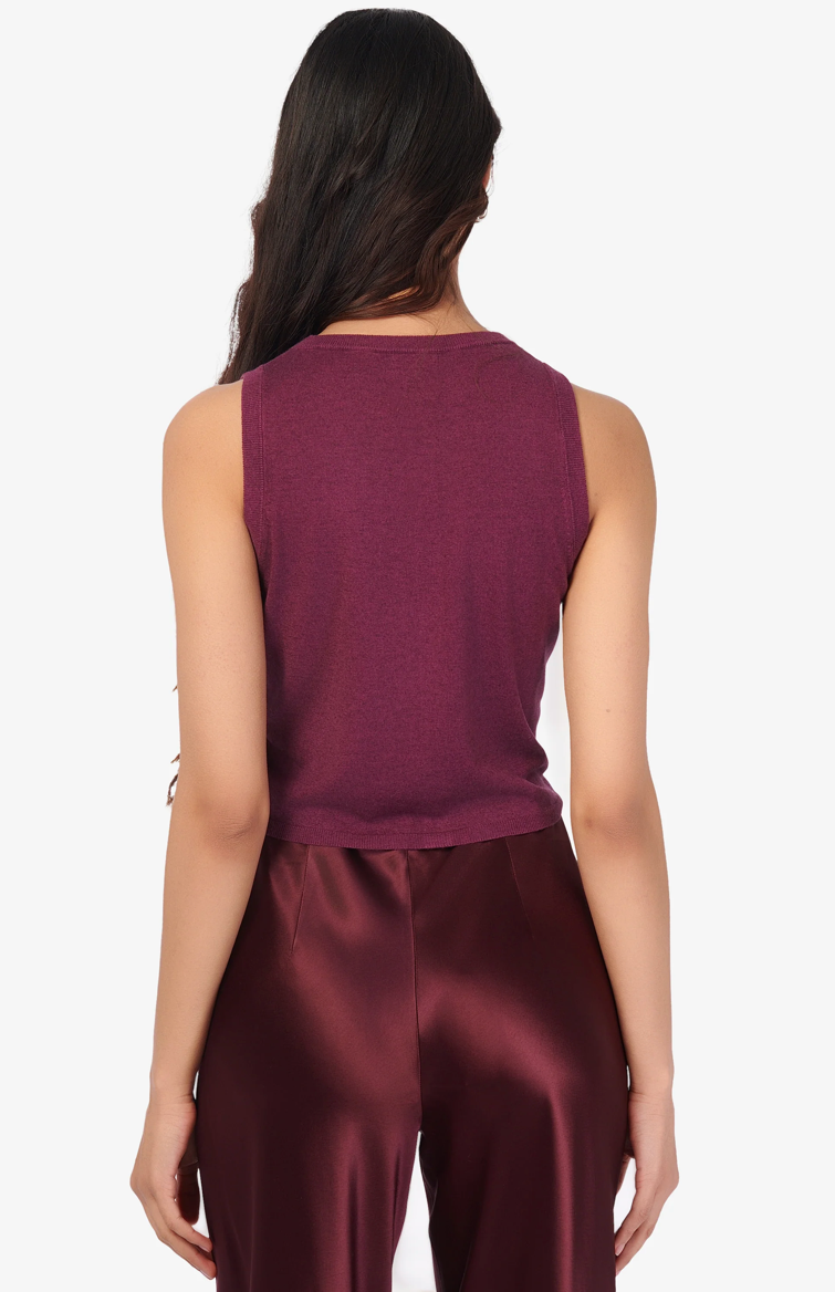 CAMI NYC  Dia Silk Cashmere Sweater Vest Blackberry