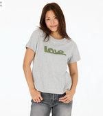 KERRI ROSENTHAL Suki Love Lines-Heather Grey Tee