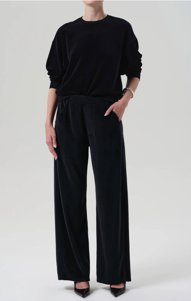 Citizens of Humanity Brynn Drawstring Velour Pant in Notto | 4sisters1closet