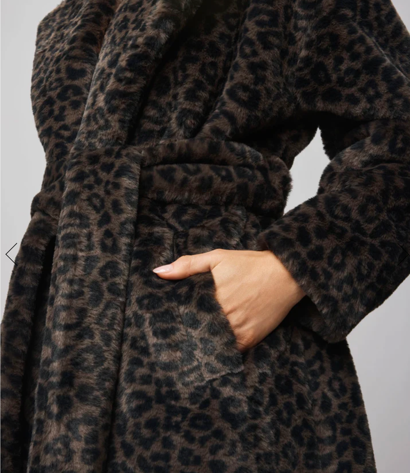 Splendid Lucia Long Fur Coat in Leopard | 4sisters1closet