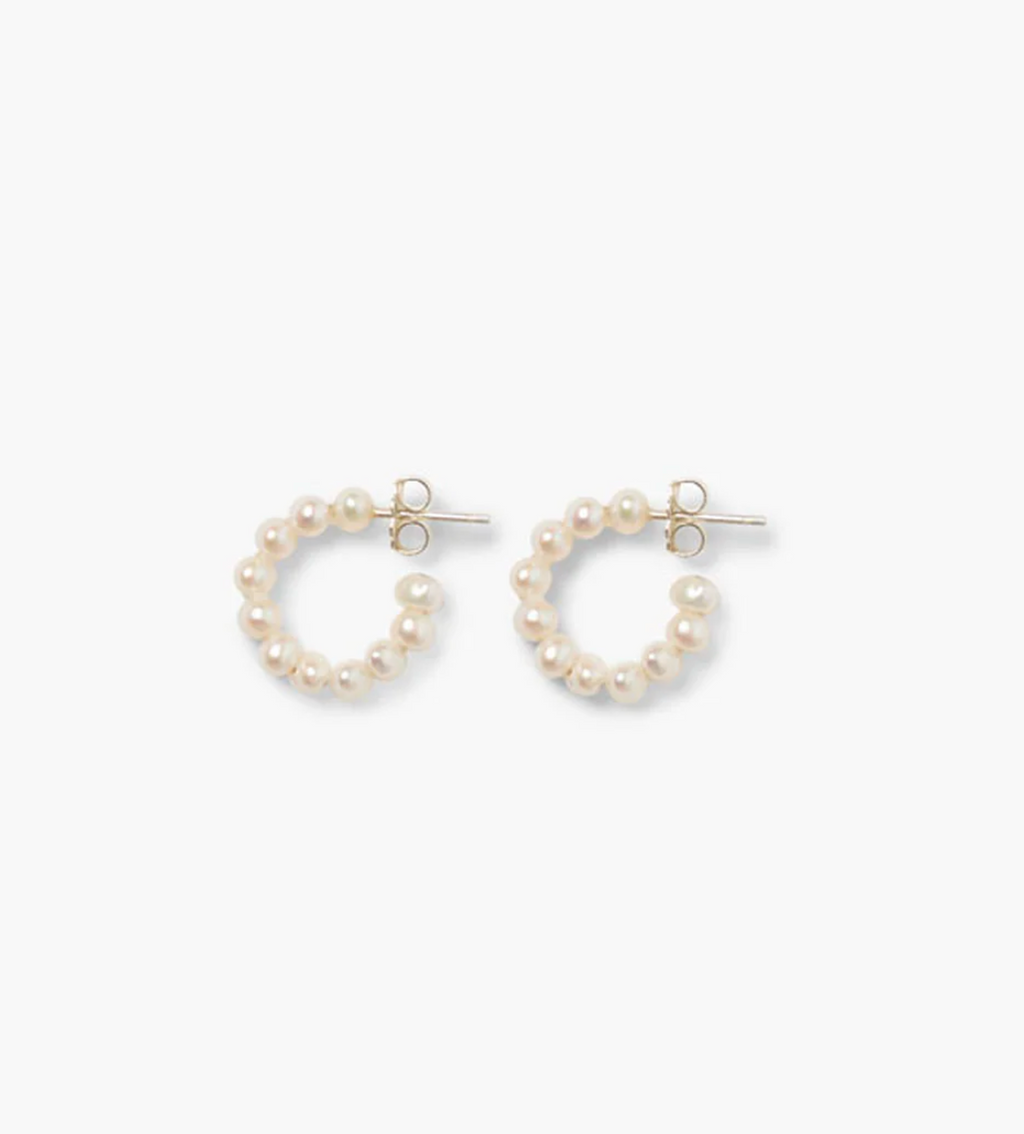 Chan Luu Petite White Pearl Holly Hoop Earrings | 4sisters1closet