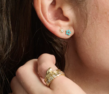 Ariel Gordon Turquoise Tourmaline Aurora Studs | 4sisters1closet 
