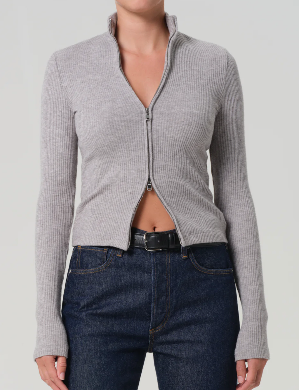 Citizens of Humanity Zip Cardigan Heather Grey | 4sisters1closet