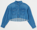 Moussy MV Nashboro Cropped Shirt Blue