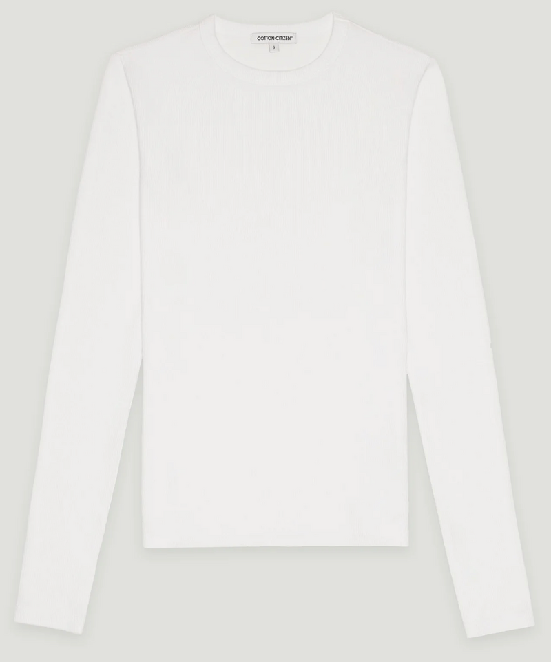 Cotton Citizen Verona Crew Shirt in White | 4sisters1closet