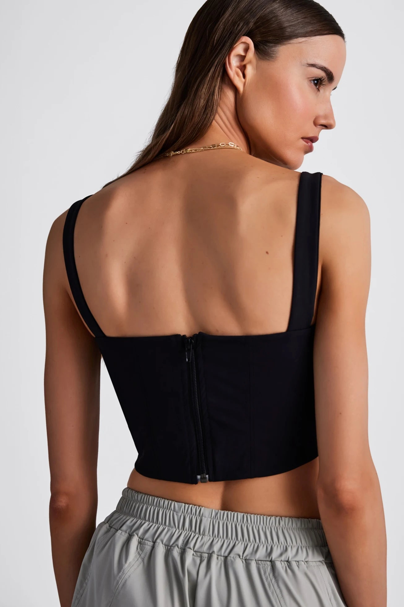 IN / ONE Kira Sport Corset in Black | 4sisters1closet