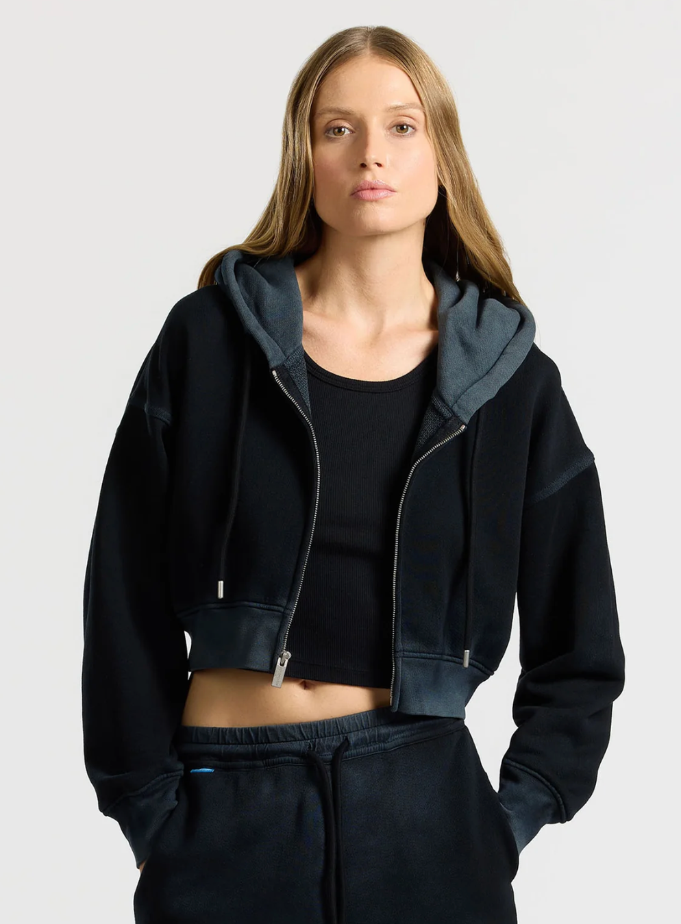 Cotton Citizen Boston Crop Hoodie Vintage Black | 4sisters1closet