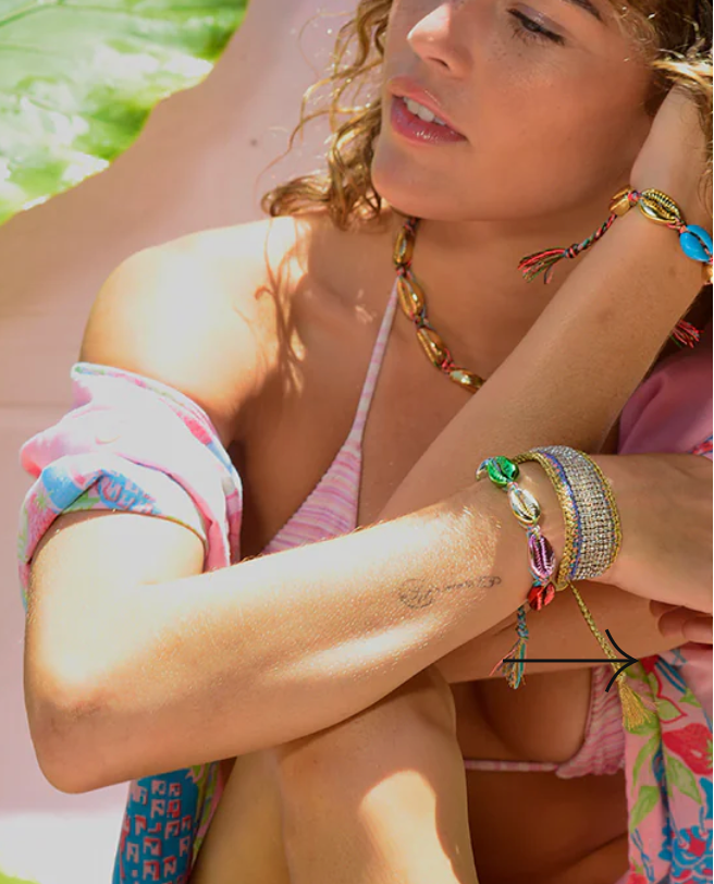 Vanessa Arizaga Rainbow Metallic Shell Bracelet  | 4sisters1closet