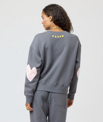 Kerri Rosenthal Heart Patchwork Oversized Sweatshirt