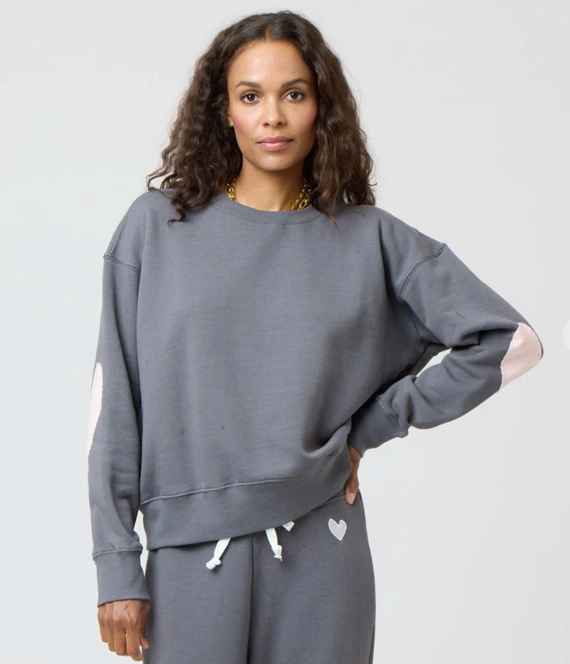 Kerri Rosenthal Heart Patchwork Oversized Sweatshirt